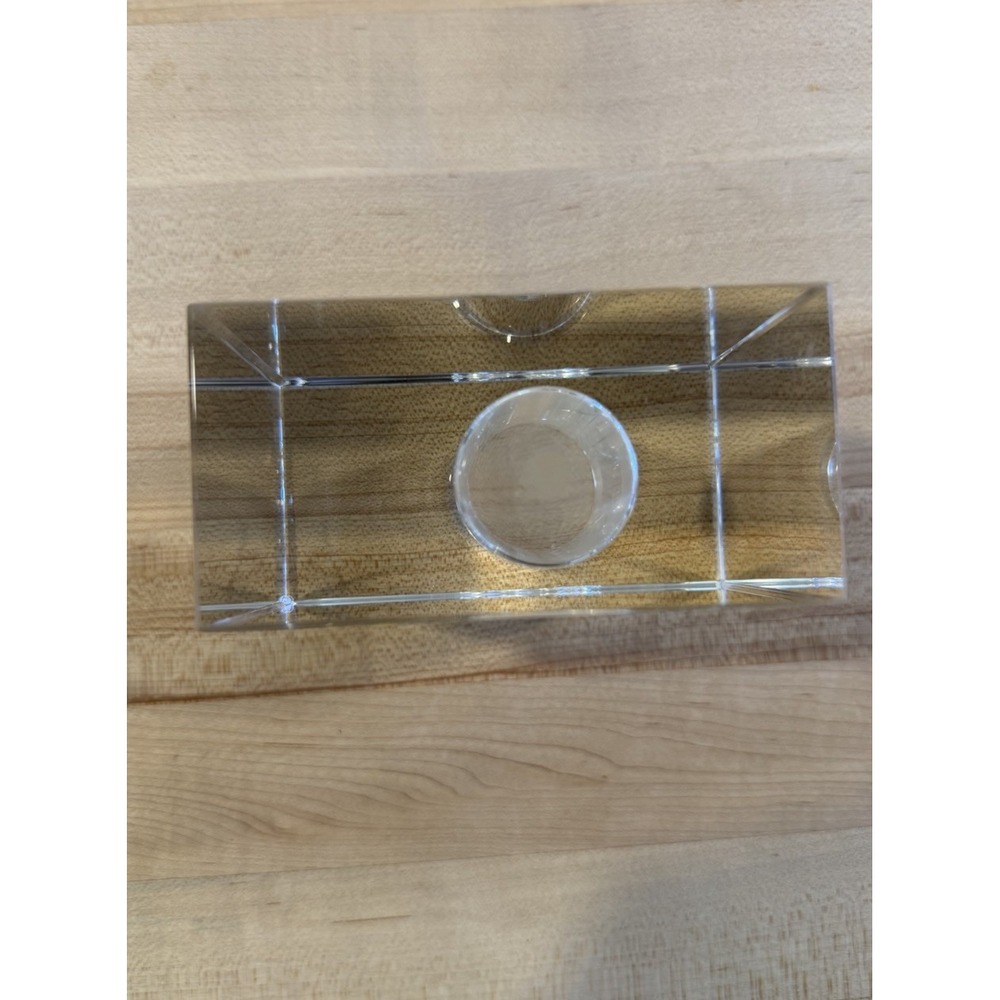 Vintage MCM Clear Crystal Block Bud Vase Heavy Minimalist Propagation Decor - Picture 6 of 9